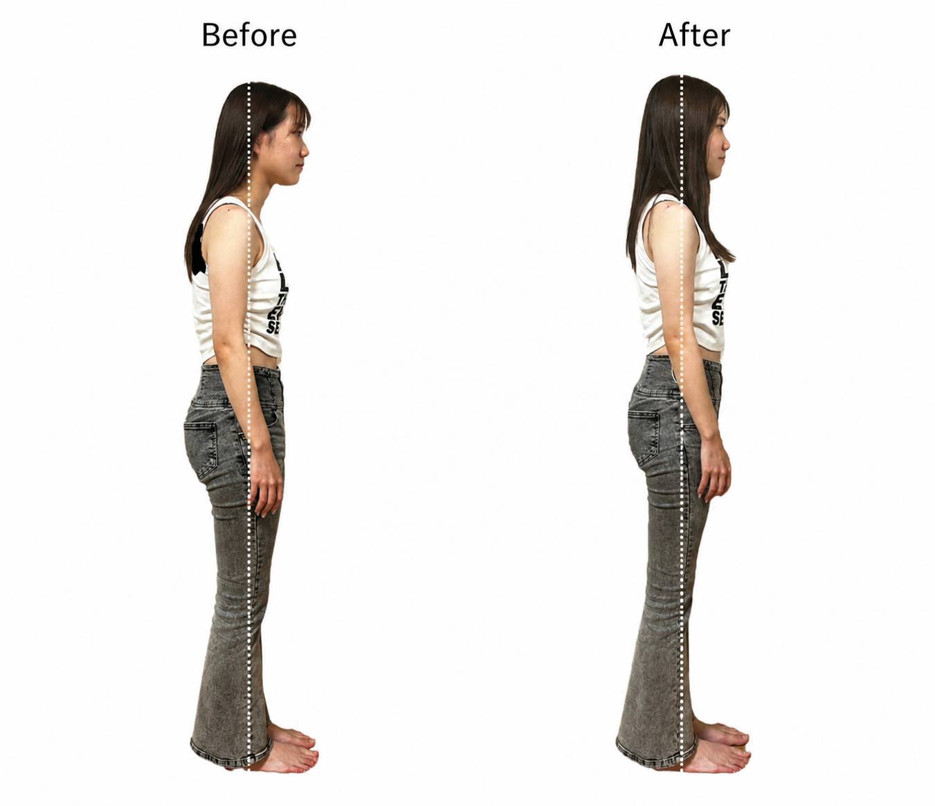 姿勢の変化イメージ（Before/After）